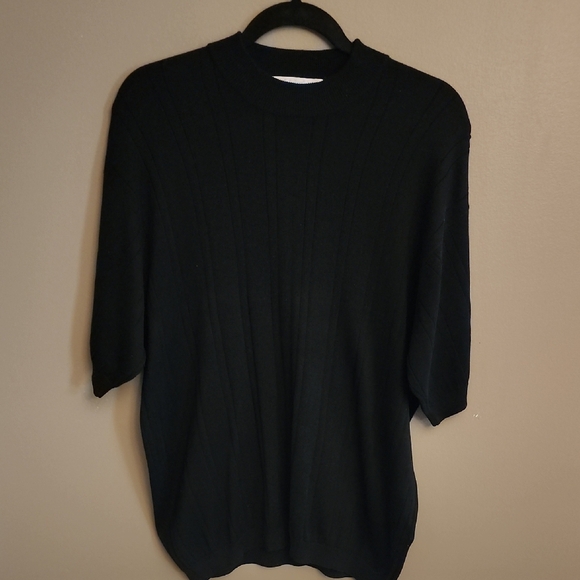 Perry Ellis Men's Classic Black Crewneck Sweater - Picture 1 of 9